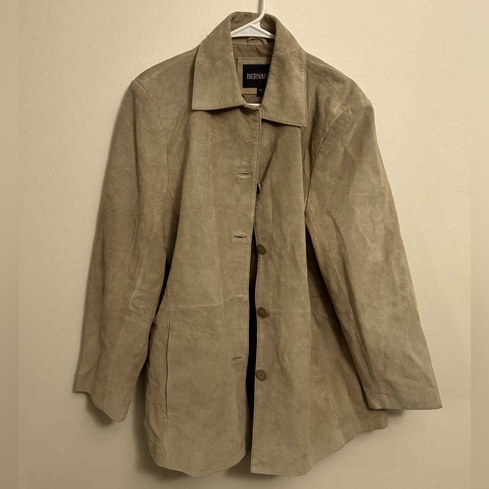 Vintage Bernardo Tan Suede Trench Coat size xl